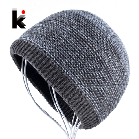 Men's Winter Skullies Knitted Wool Beanies Hat For Men Hip Hop Beanie Caps for Boy Warm Knit Bonnet Bone Gorros Homens Inverno ► Photo 1/6