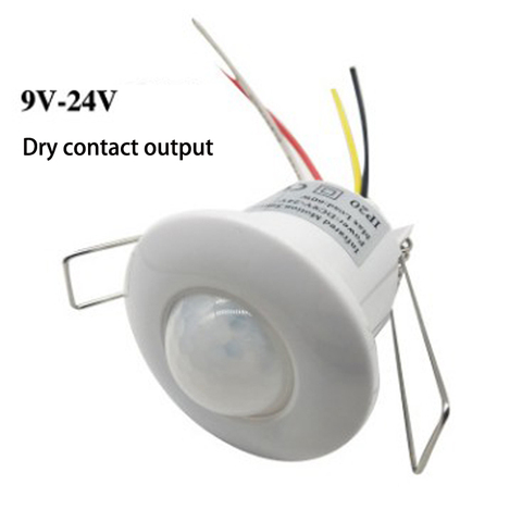 Hot sale Electric UnitDC 9V-24V 360 Degree Mini Recessed PIR Ceiling Occupancy Motion Sensor Detector Switch  Dry contact output ► Photo 1/2