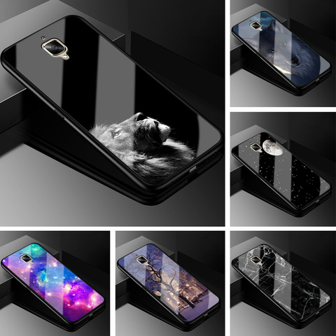 For Oneplus 3T 3 Case One plus 3T PC Plastic Glass Phone Case Black TPU Bumper Cover for Oneplus 3 3T One plus 3t 3 1+3 Cover ► Photo 1/6