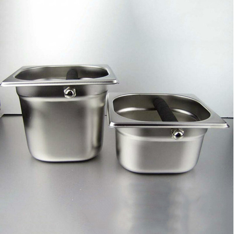 Stainless Steel Espresso Knock Box Container with Rubber Bar for Coffee Machine ► Photo 1/6