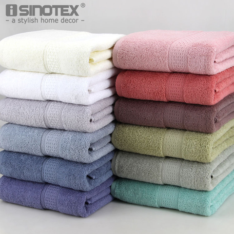 1PCS Cotton Absorbent Bath Towel Large 70*140cm Solid Quick-Drying 17 Colors Soft Beach Bath Towel Thick Spa Towel for Adult ► Photo 1/6