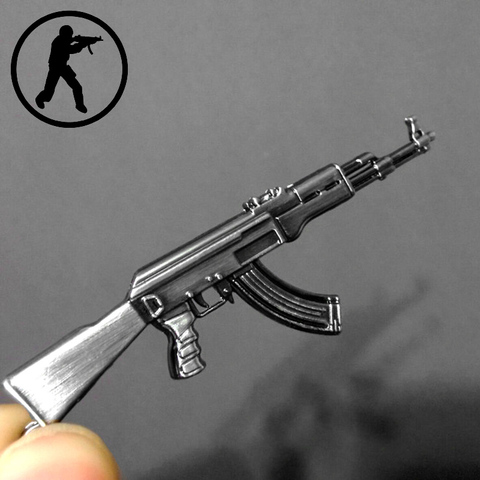 Novelty Counter Strike Gun AK47 Keychain Men Trinket Awp Rifle Sniper CS GO Saber Men's Bag Car Key Chain Jewelry Souvenirs Gift ► Photo 1/6