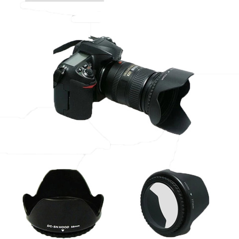 lens hood   D3200 D3100 D5200 D3000 Camera Lens Hood 52mm Bayonet Fits for nikon nikor AF-S DX 18-55mm f/3.5-5.6G VR II 52  Lens ► Photo 1/4