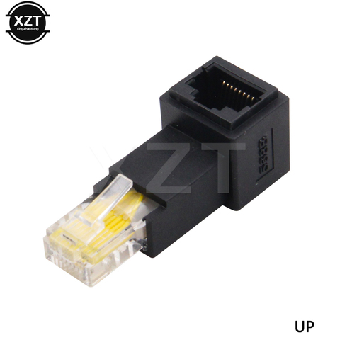 newese Up Down Left Right Angled 90 Degree 8P8C FTP STP UTP Cat 5e RJ45 Lan Ethernet Network extension Male to Female  hot sale ► Photo 1/6