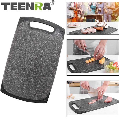 TEENRA Plastic Kitchen Chopping Board Anti-bacterial Cutting Board Chopping Block Imitation Marble Fruit Vegetable Meat Tools ► Photo 1/6