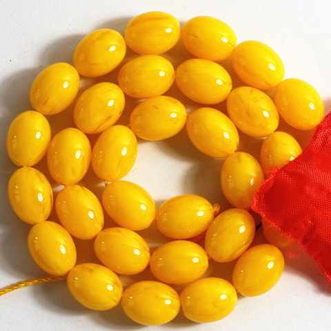 Golden yellow synthetic beeswax resin 6X9 8X11 10X13 12X16 13X18mm rice barrel loose beads spacers accessories 15inch B48 ► Photo 1/5