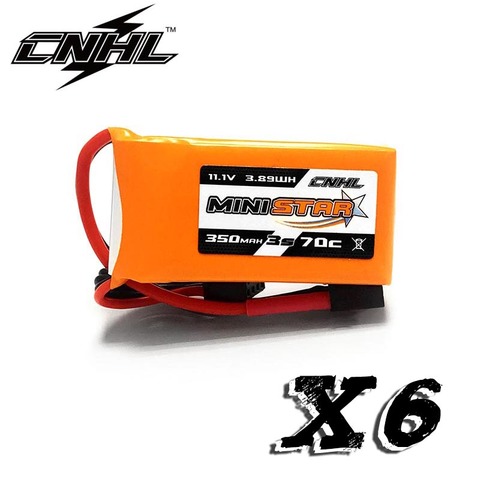 6PCS CNHL MiniStar 350mAh 3S 11.1V 70C Lipo Battery with XT30U Plug ► Photo 1/4