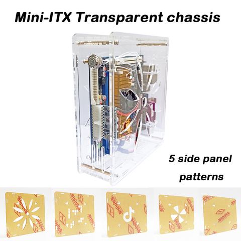 ITX transparent mini chassis Desktop computer simple case HTPC chassis industrial control box case acrylic Easy to install ► Photo 1/6