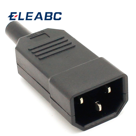 1pcs New Wholesale Price 10A 250V Black IEC C13 Male Plug Rewirable Power Connector 3 pin ac Socket ► Photo 1/5