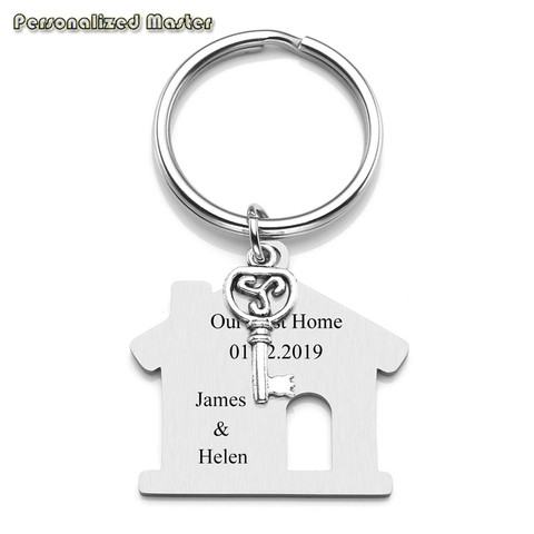 Personalized Master Engraving Texts Key Chains Custom Stainless Steel New House Keychain Housewarming Gift First Home Keyring ► Photo 1/6