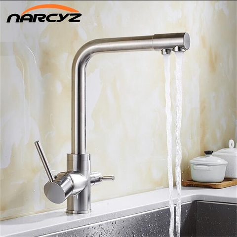 3 Way Tap 304 Stainless Steel Drinking Water Faucet Water Filter Purifier Kitchen Faucets For Sinks Mutfak Musluk Taps  XT-86 ► Photo 1/6