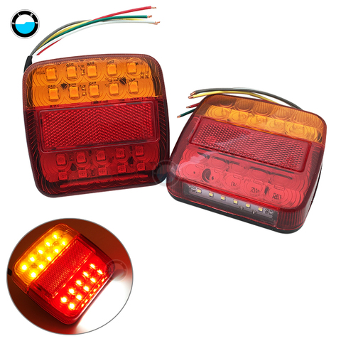 2x 12V Trailer Truck Caravan 26 LED Taillight Tail Waterproof Tailights Rear Turnning License Plate Lights for Trailer Tr. ► Photo 1/5