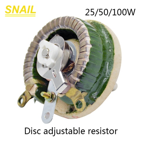 25W 50W 100W BC1 high Power rheostat,rotary variable wire wound resistor,disc shape,adjustable resistor,sliding rheostat ► Photo 1/4