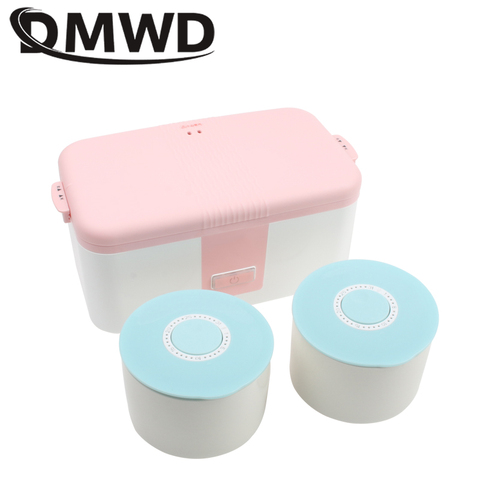 DMWD Portable Electric Heating Lunch box Food cooking Warmer Ceramics Container Steamer Travel Soup Lunchbox Mini Rice cooker EU ► Photo 1/1