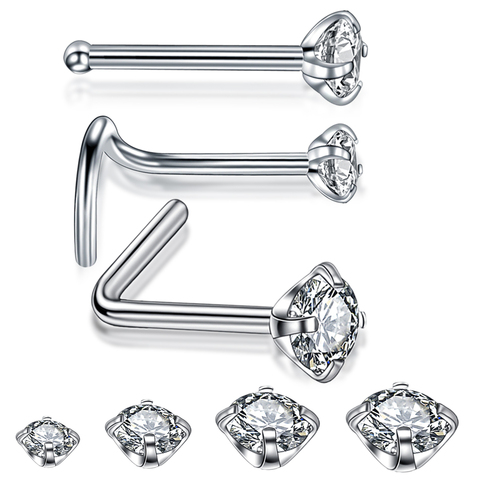 1PC 20G Steel Nose Rings Piercing Nariz Crystal Nose Studs Piercing Nez Nose Ring Earrings Nose Piercings Sexy Body Jewelry ► Photo 1/6