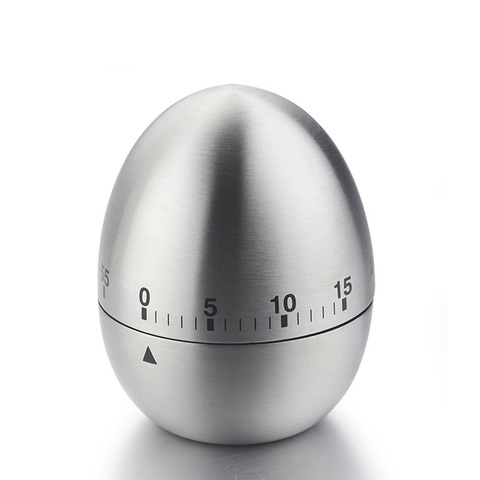 Kitchen Supplies Stainless Steel Egg Clock Kitchen Timer Alarm Count Up Down Clock 60 Minute Countdown Cooking TimerKC1366 ► Photo 1/6