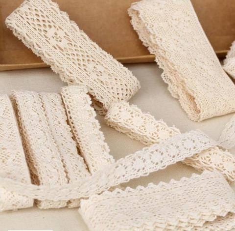 30 yard Diy  Handmade Patchwork Cotton Material Cotton Lace Ribbon Beige Color Cotton Lace TRIM crochet lace ► Photo 1/3