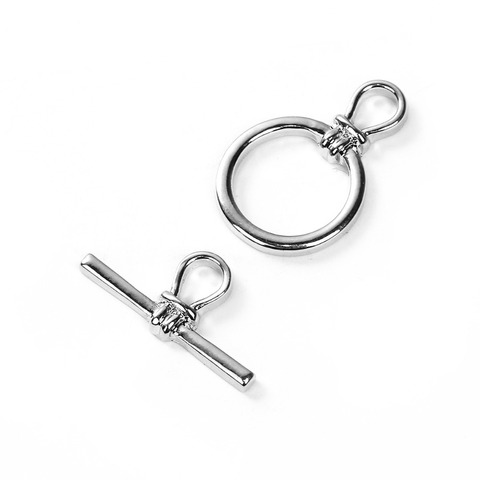 DoreenBeads Zinc Based Alloy silver color Toggle Clasps Round Findings 23 x15mm( 7/8