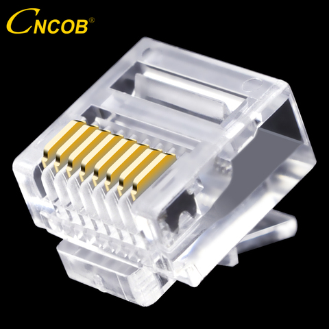 cncob Cat5e utp flat network cable network connector 8P8C rj45 modular Ethernet connector RJ-45 short crystal head 50pcs ► Photo 1/6