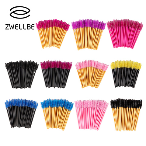 zwellbe New Good Quality Disposable 50 Pcs/Pack Eyelash Eye Lash Makeup Brush Mini Mascara Wands Brush Eyelash Extension Tool ► Photo 1/6