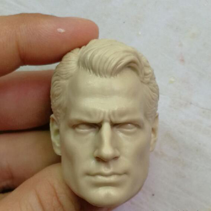 1/6 Unpainted Head Carving Male Head Sculpt Head Model 12'' Figure Accessories 