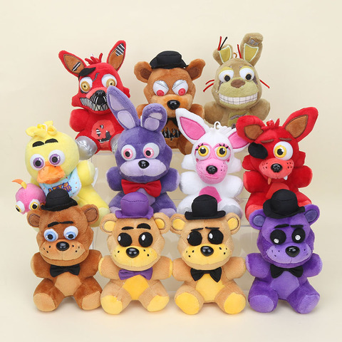 Cinco Noites No Freddy's Foxy Bear Bonnie Plush Toy Keychains Pendants Com  Bolsa Brinquedos FNAF