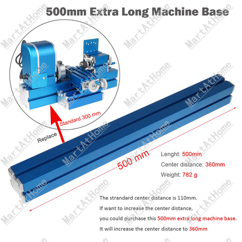 Extra-long Mini Woodworking Lathe Base Increase Center Distance to 360mm from 110mm for Mini Lathe W10003M ► Photo 1/1