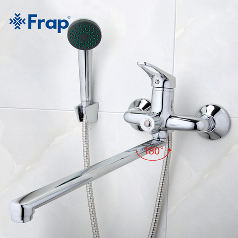 Frap Bathroom Mixer 40cm stainless steel long nose outlet brass shower faucet F2213 ► Photo 1/6