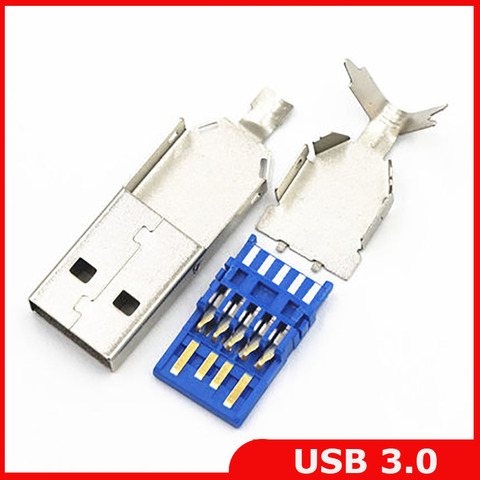 Free shipping 5pcs/lot DIY USB 3.0 male connector jack soldering type socket 3 in 1 for DIY USB 3.0 Cable ► Photo 1/1