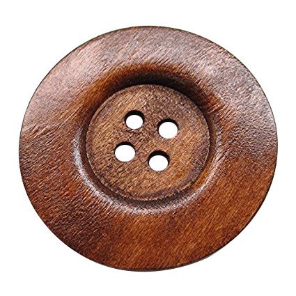 2/10pcs 40/50/60mm 6CM Extra Large Wood Buttons Li Brown 4 Holes Round Sewing Button Embellishments Crafts Scrapbooking Boutons ► Photo 1/2
