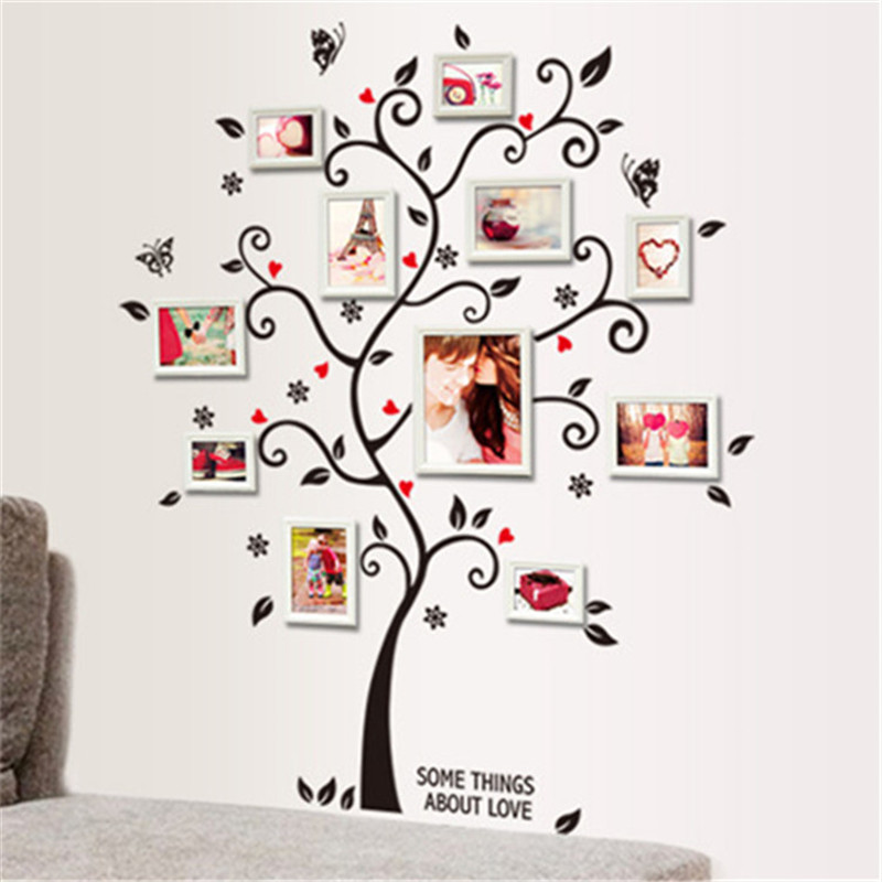 History Review On Diy Photo Frame Tree Wall Stickers Home Decor Design Living Room Sofa Vintage Poster Art Decals Decoration Aliexpress Er 1393766 Alitools Io - Decorative Decals For Home