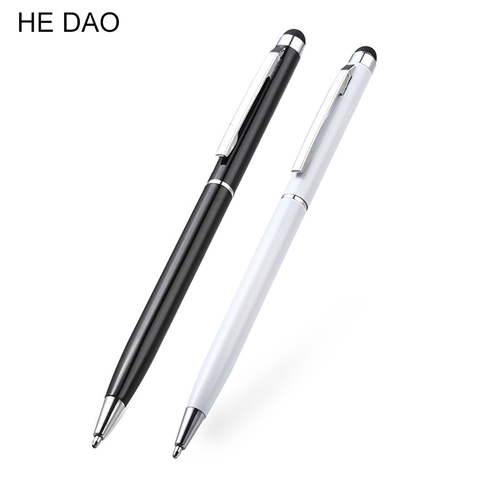 1 PC 2in1 Capacitive Touch Screen Stylus &  Ballpoint Pen For Mobile Phone Black Free Drop Shipping Material Escolar ► Photo 1/6
