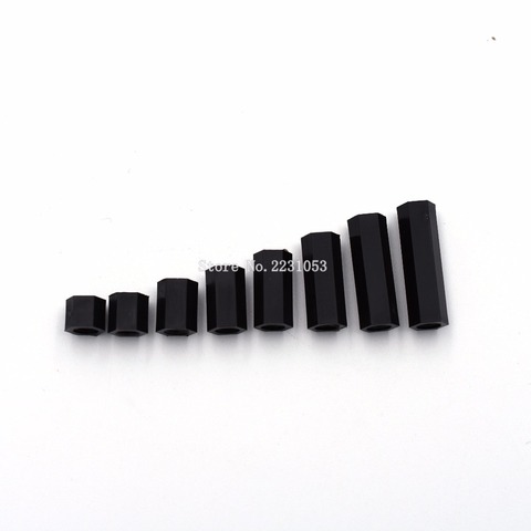 50PCS/LOT Black Plastic Nylon M3 Hex Column Standoff Spacer Screw Stand-off M3 Hex Screw Female M3*5/6/8/10/12/15/18/20mm ► Photo 1/3