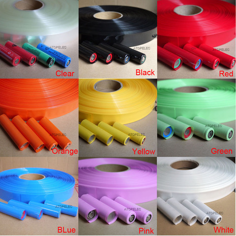 2M (18650 18500 Battery Wrap) Wide 29.5MM / Diameter 18.5MM PVC 2:1 Heat Shrink Tubing Black/Red/Yellow/Green/Blue/White/Clear ► Photo 1/1