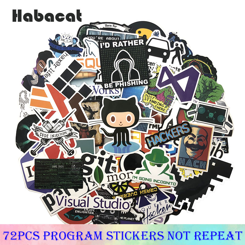 72 Pcs Developer Programming Sticker Java JS Php Internet Html For Laptop 