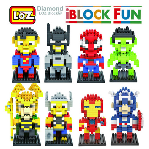 LOZ  super hero Anime  diamond block cute building blocks toys bricks  educational  Action Figures Toys for Children Christmas ► Photo 1/5
