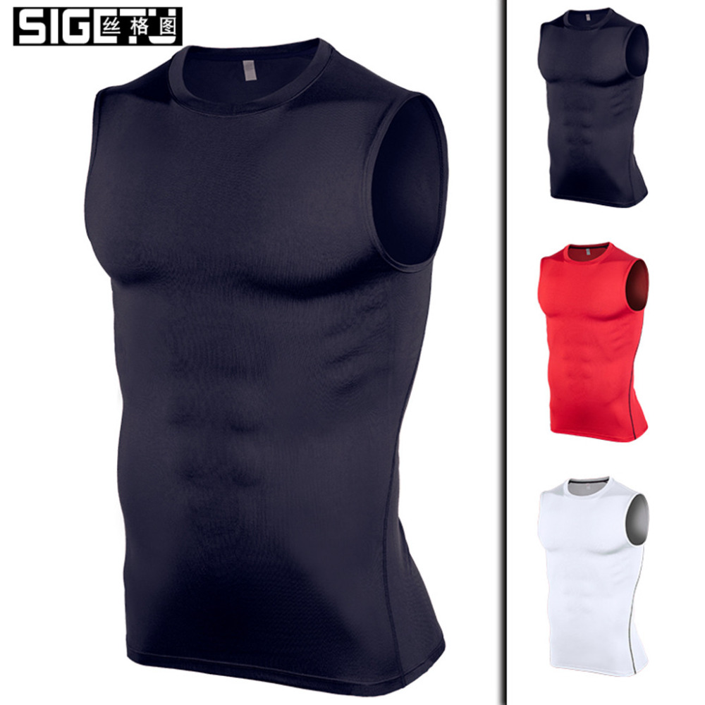 mens Skin compression shirts base layer sleeveless 