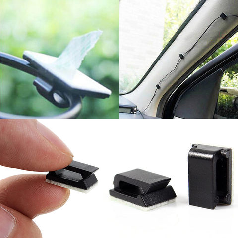 50pcs Arrival Car Drop Adhesive Cable Cord Holder Wire Clamp Management Clips  Mayitr cable organizer cable protector 1.2x0.5cm ► Photo 1/6