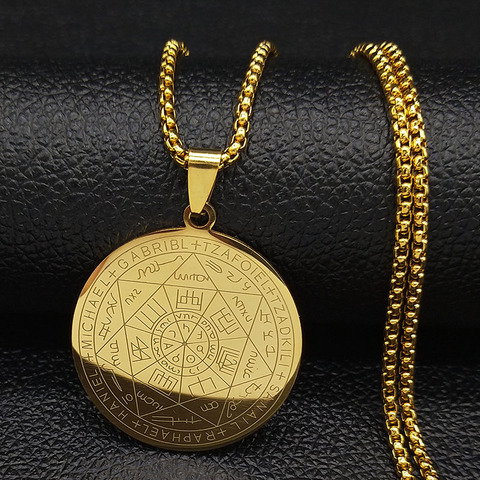 2022 Witchcraft Pentagram Stainless Steel Chain Necklace for Men Gold Color Necklaces & Pendants Jewelry collier homme N1162S02 ► Photo 1/6