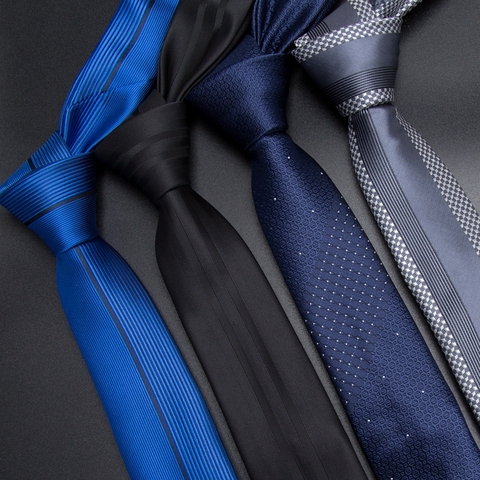 Men Tie 5cm skinny ties luxury Mens Fashion Striped Neckties Corbatas Gravata Jacquard Business man's Wedding dress Slim Tie ► Photo 1/6