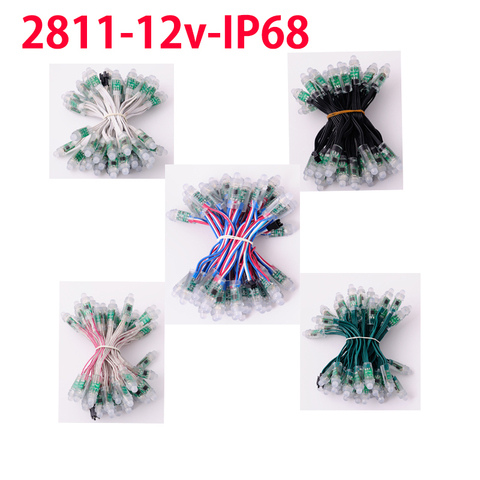 100pcs 12mm WS2811 LED Modules,2811 IC,Black/Green/White/Crystal/RGB Wire,RGB Digital Led pixel Modules,IP68 waterproof,DC 12v ► Photo 1/6