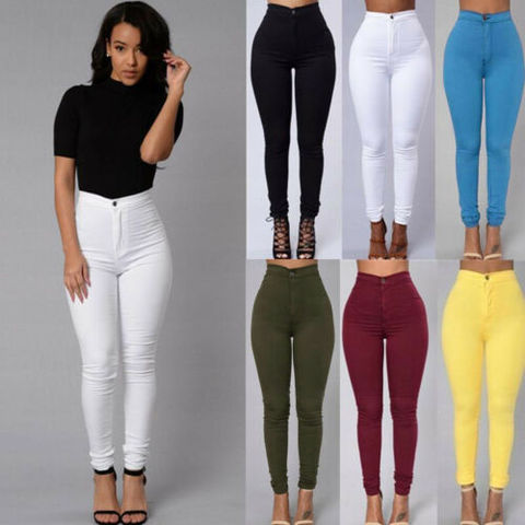 Hot Women Pencil Stretch Slim Denim Skinny Jeans Pants High Waist Jeans Trousers / ► Photo 1/6