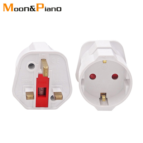 1 PC European 2 Pin to UK 3 Pin Plug Adaptor Euro EU Travel Mains Adapter Converter European Power Adapters For Phone Charging ► Photo 1/6