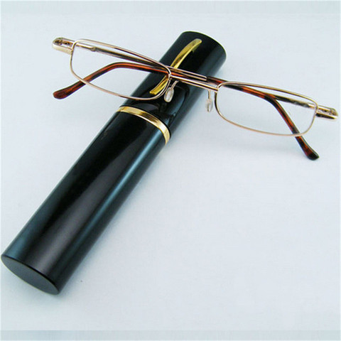 1 PC Men Unisex Presbyopia Reading Glasses Pen Tube Case +1.5 +2.0 +2.5 +3.0 Metal Full Frame Portable gafas 006 ► Photo 1/6