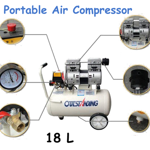 18L Dental Laboratory Mobile Air Compressor Machine Small Air Compressor Oil-free Silent Air Compressor Machine 220V ► Photo 1/6