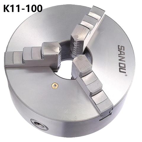 Sanou 3 Jaw Lathe Chuck K11-100 100mm Manual Self Centering M8 for Welding Positioner Turntable Bench Top Lathe Accessories ► Photo 1/5