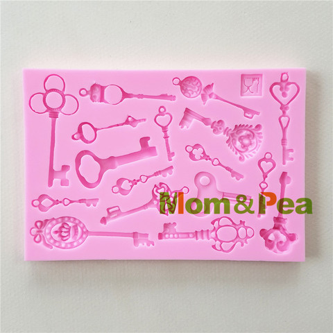 Mom&Pea MP102 Free Shipping Keys Silicone mold Cake Decoration Fondant Cake 3D Mold Food Grade ► Photo 1/1