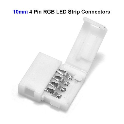 5pcs 10mm 4 Pin RGB LED Strip Connector Free Welding 8mm 10mm 2 Pin Connector For SMD 3528 5050 5630 RGB LED Strip Lights ► Photo 1/6