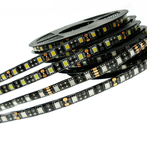 LED Strip 5050 Black PCB DC12V Flexible LED Light 60 LED/m 5m/lot RGB 5050 LED Strip.5m/lot ► Photo 1/6