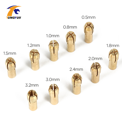 Tungfull Mini Drill Chuck Dremel Accessories Brass Collet Mini Drill Chuck Shank Collets Adapter Kit For Mini Drill Engraver ► Photo 1/6